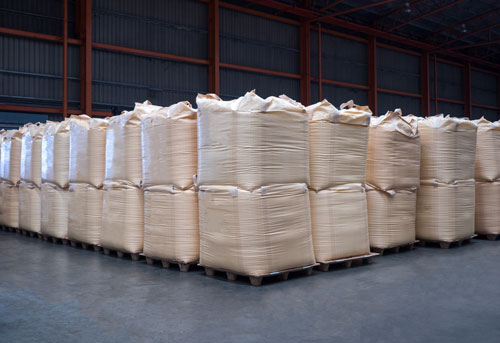 Several 1 tonne bags of bulk chemicals