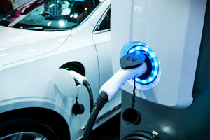 Image of a electric vehicle being charged